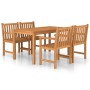 Set da Pranzo per Esterni 5 pz in Legno Massello di Teak