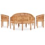 Set Salotto da Giardino 5 pz Design Curvo in Massello di Teak