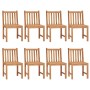 Set da Pranzo per Esterni 9 pz in Legno Massello di Teak