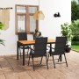 Set da Pranzo da Giardino 5 pz Nero e Marrone