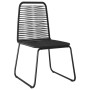 Set da Pranzo da Giardino 3 pz in Rattan PVC Nero