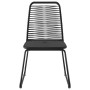 Set da Pranzo da Giardino 3 pz in Rattan PVC Nero