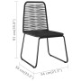 Set da Pranzo da Giardino 3 pz in Rattan PVC Nero