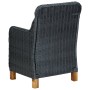 Set Divani da Giardino 3 pz con Cuscini Polyrattan Grigio Scuro