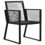 Set da Pranzo da Giardino 7 pz in Rattan PVC Nero