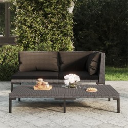 Divano da Giardino con Cuscini in Polyrattan Mezzo Tondo