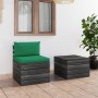 Set Divani da Giardino su Pallet 2 pz con Cuscini Massello Pino