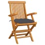 Sedie da Giardino con Cuscini Antracite 6pz Legno Massello Teak
