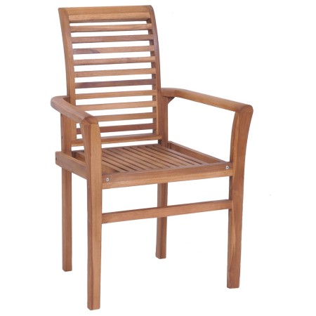 Sedie da Giardino 2 pz e Cuscini Bianco Crema Massello di Teak