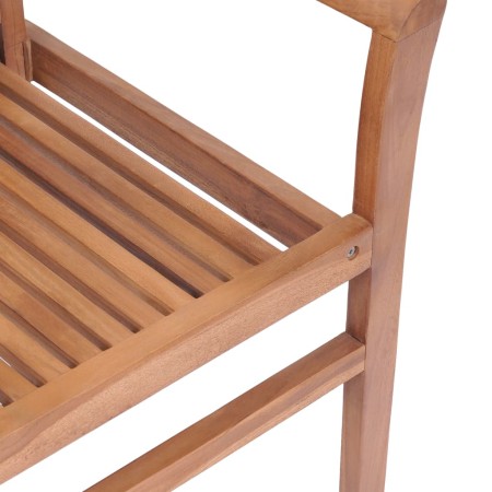 Sedie da Giardino 2 pz e Cuscini Bianco Crema Massello di Teak