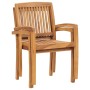 Sedie da Giardino 2 pz con Cuscini Blu Massello di Teak