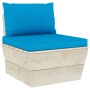 Divano da Giardino a 4 Posti su Pallet con Cuscini Legno Abete