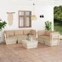 Set Divani da Giardino su Pallet 6 pz con Cuscini Legno Abete