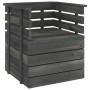 Set Divani da Giardino su Pallet 6 pz Legno Pino Grigio Scuro