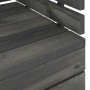 Set Divani da Giardino su Pallet 7 pz Legno Pino Grigio Scuro