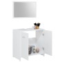 Set Mobili da Bagno 4 pz Bianco in Legno Multistrato