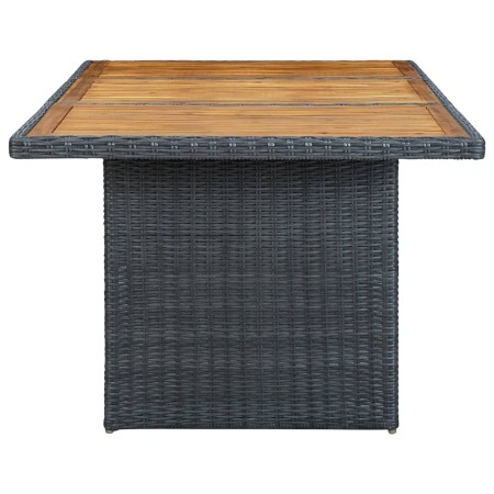 Set Pranzo da Giardino 7 pz con Cuscini Polyrattan Grigio Scuro