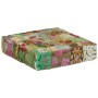 Pouf Patchwork in Cotone Fatto a Mano Quadrato 50x50x12cm Verde