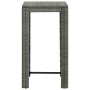 Set Bar da Giardino 3 pz con Cuscini in Polyrattan Grigio