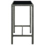 Set da Bar da Giardino 7 pz con Cuscini in Polyrattan Grigio