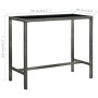 Set da Bar da Giardino 7 pz con Cuscini in Polyrattan Grigio