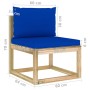 Set Salotto Giardino con Cuscini 10 pz in Pino Impregnato