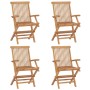 Sedie da Giardino con Cuscini Tortora 4 pz Legno Massello Teak