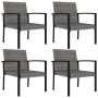 Set da Pranzo da Giardino 5 pz in Polyrattan Grigio