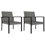 Set da Pranzo da Giardino 3 pz in Polyrattan Grigio