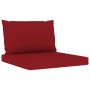 Set Salotto Giardino Cuscini Rosso Vino 6 pz in Pino Impregnato