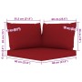 Set Salotto Giardino Cuscini Rosso Vino 6 pz in Pino Impregnato