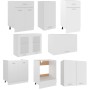 Set Armadi da Cucina 8 pz Bianco in Legno Multistrato