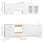 Set Armadi da Cucina 8 pz Bianco in Legno Multistrato