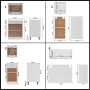 Set Armadi da Cucina 8 pz Bianco in Legno Multistrato