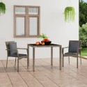 Sedie da Giardino con Cuscini 2 pz in Polyrattan Grigie