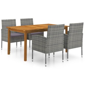 Set Mobili da Pranzo per Giardino 5 pz Grigio