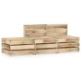 Set Salotto da Giardino 3 pz in Legno di Pino Impregnato Verde