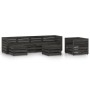 Set Salotto da Giardino 7 pz in Legno di Pino Impregnato Grigio