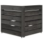 Set Salotto da Giardino 7 pz in Legno di Pino Impregnato Grigio