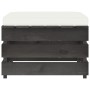 Set Salotto da Giardino 3pz con Cuscini Legno Impregnato Grigio