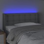 Testiera Grigio Chiaro a LED 103x16x78/88 cm in Tessuto