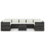 Set Salotto Giardino con Cuscini 10 pz Legno Impregnato Grigio