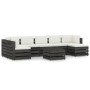 Set Salotto da Giardino con Cuscini 8pz Legno Impregnato Grigio