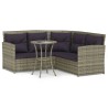 Set Divano a L con Cuscini 2 pz Grigio in Polyrattan