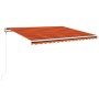 Tenda Automatica Sensore Vento e LED 450x350 cm Arancio Marrone