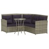 Set Divano a L con Cuscini 2 pz Grigio in Polyrattan