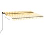 Tenda da Sole Retrattile Manuale LED 350x250 cm Gialla e Bianca
