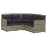 Set Divano a L con Cuscini 2 pz Grigio in Polyrattan