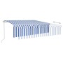 Tenda Sole Retrattile Automatica con Parasole 6x3m Blu Bianco
