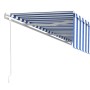 Tenda Sole Retrattile Automatica con Parasole 6x3m Blu Bianco